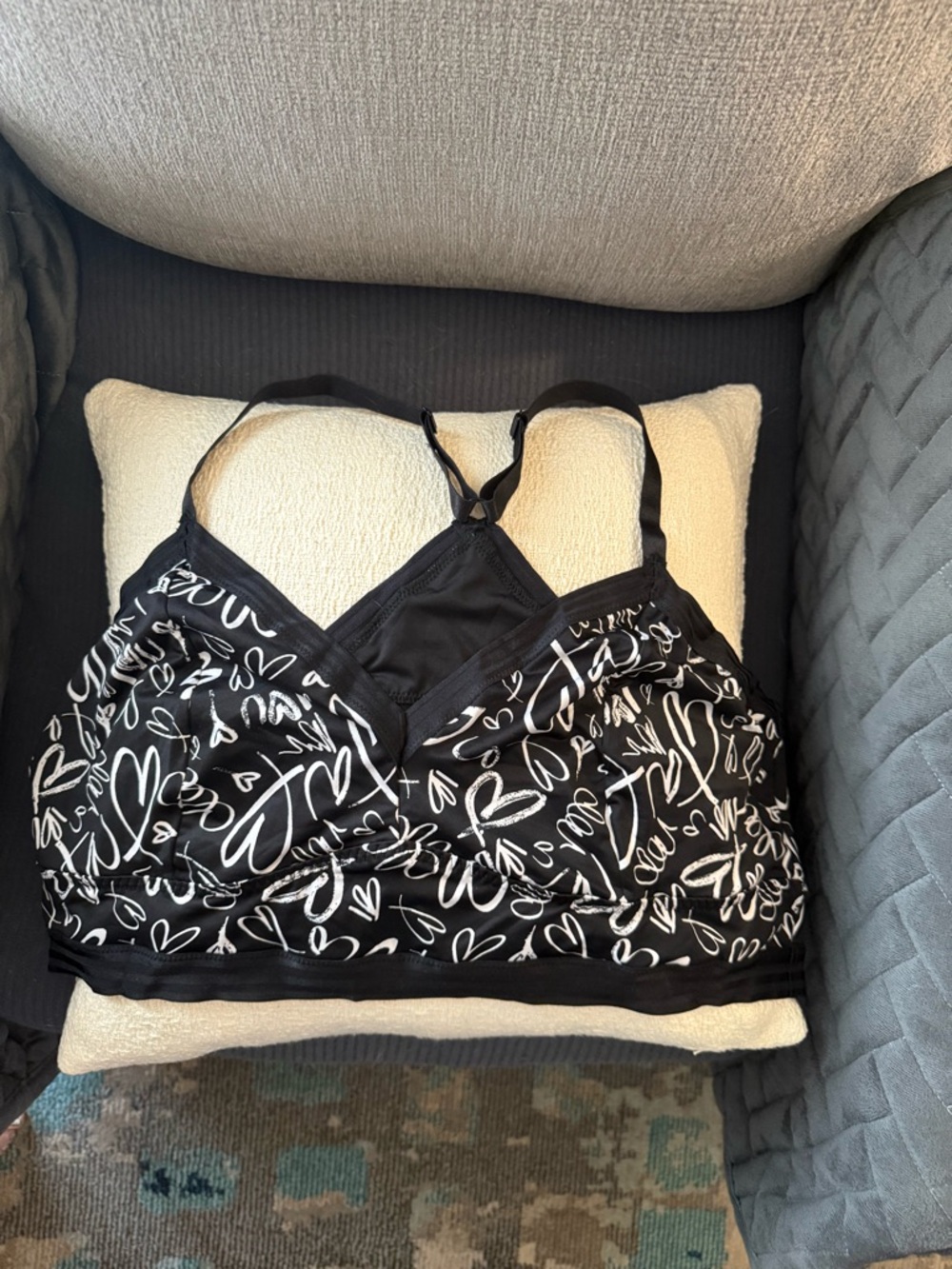 Black Printed Wireless Comfort Bralette